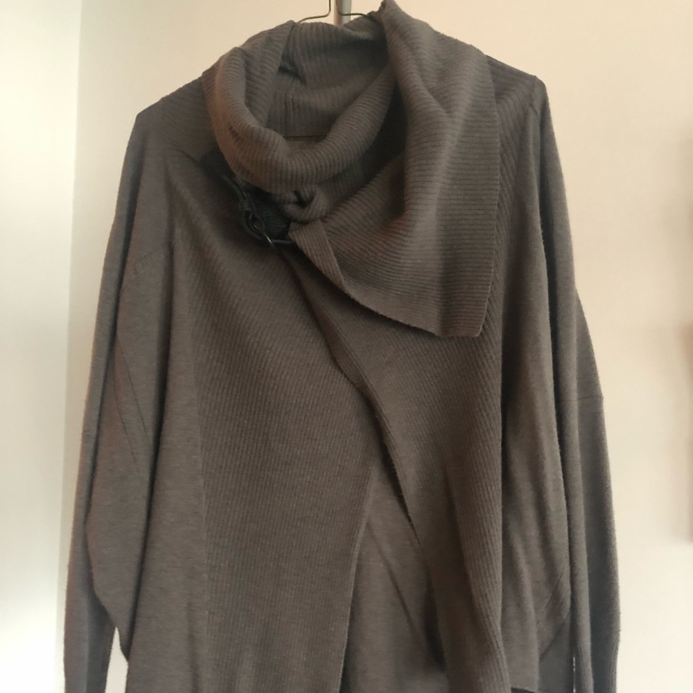 All saints oversized leather sweater